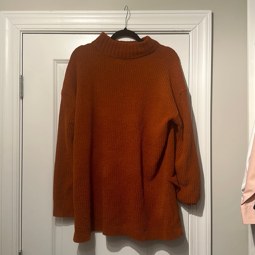 A new day burn orange sweater